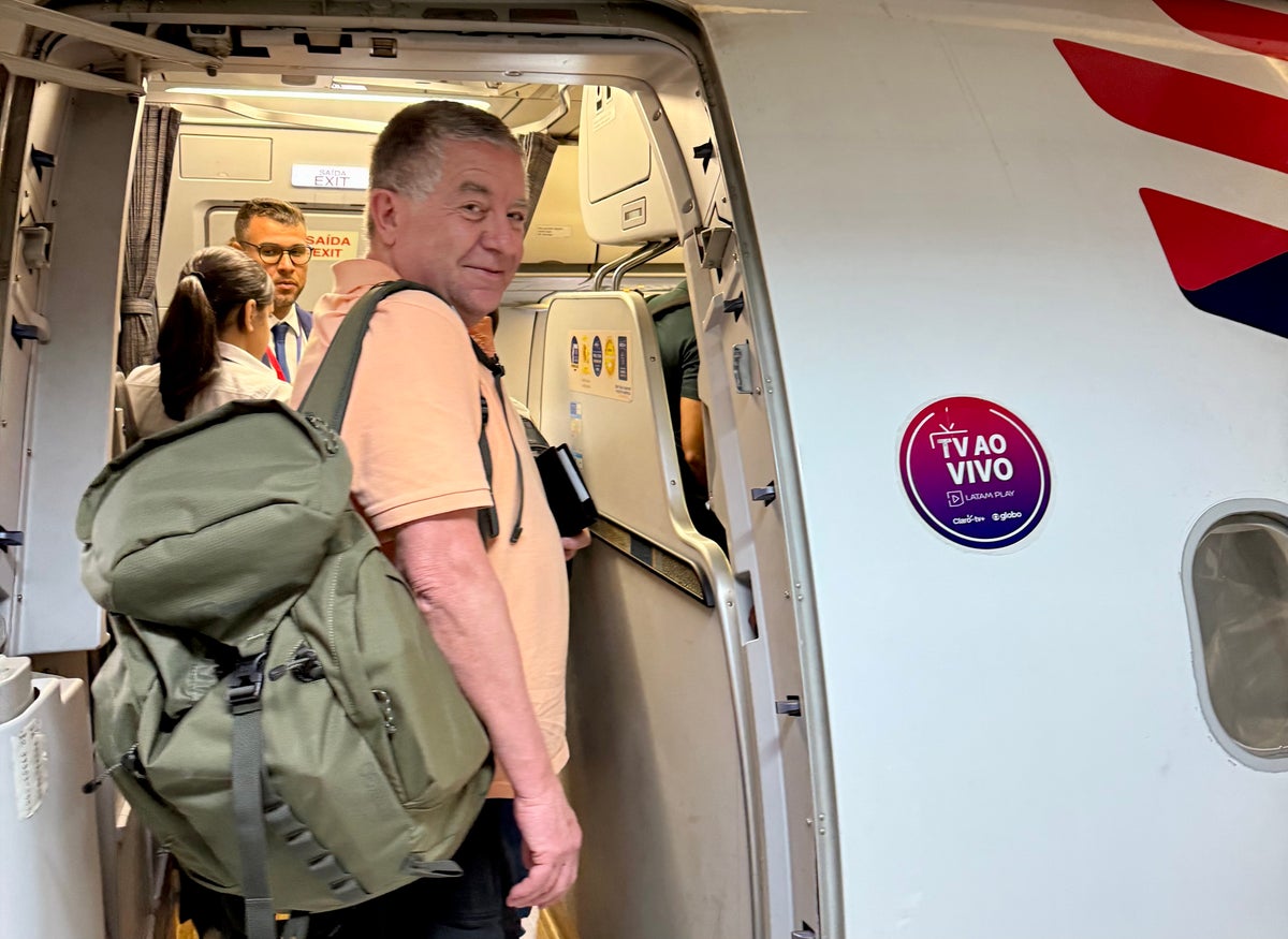 Dad boarding a LATAM flight Dad boarding a LATAM flight
