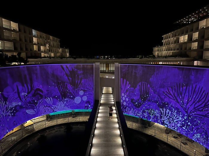 Dreams Bahia Mita immersive art at the spa waterfall