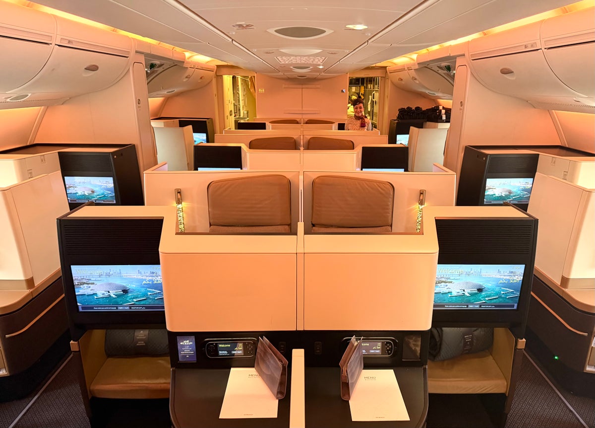Etihad A380 Business Class cabin middle seats Etihad A380 Business Class cabin middle seats