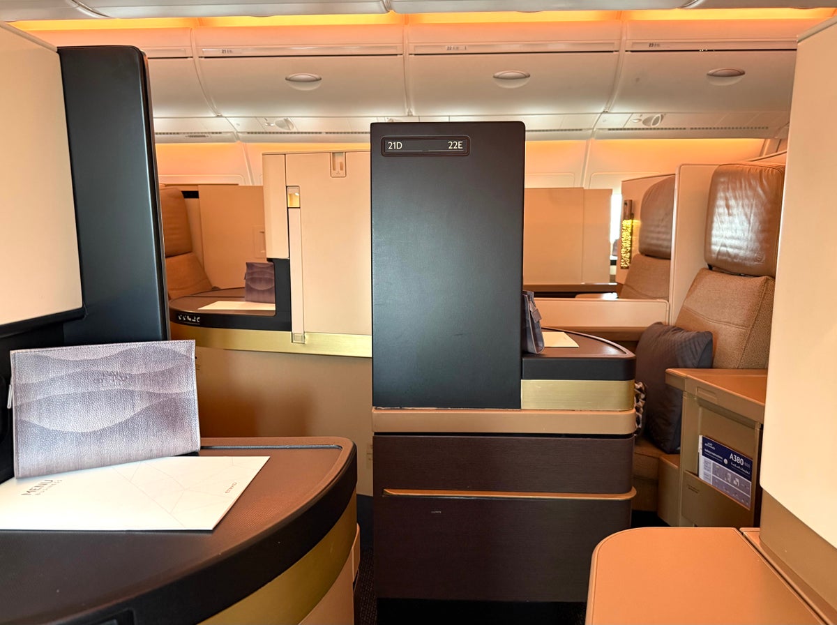 Etihad A380 Business Class privacy Etihad A380 Business Class privacy