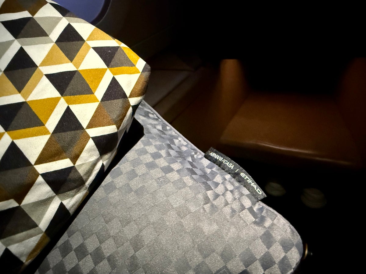 Etihad Business Class bedding close up Etihad Business Class bedding close up