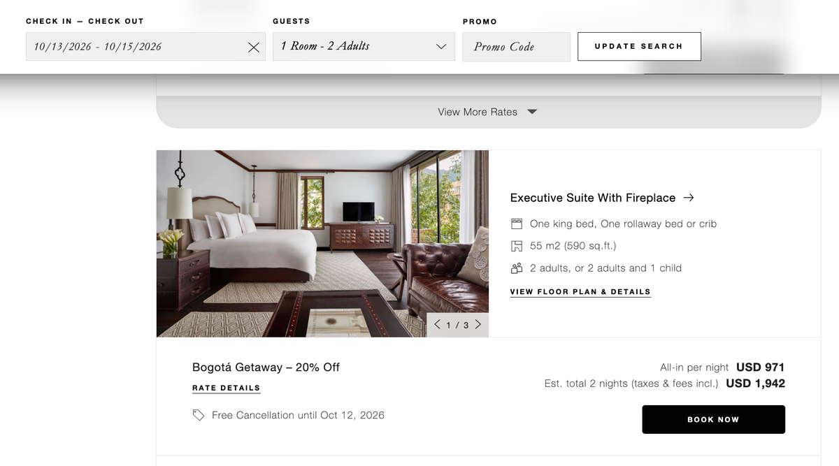 Executive Suite With Fire Place at Four Seasons Casa Medina Bogota Colombia