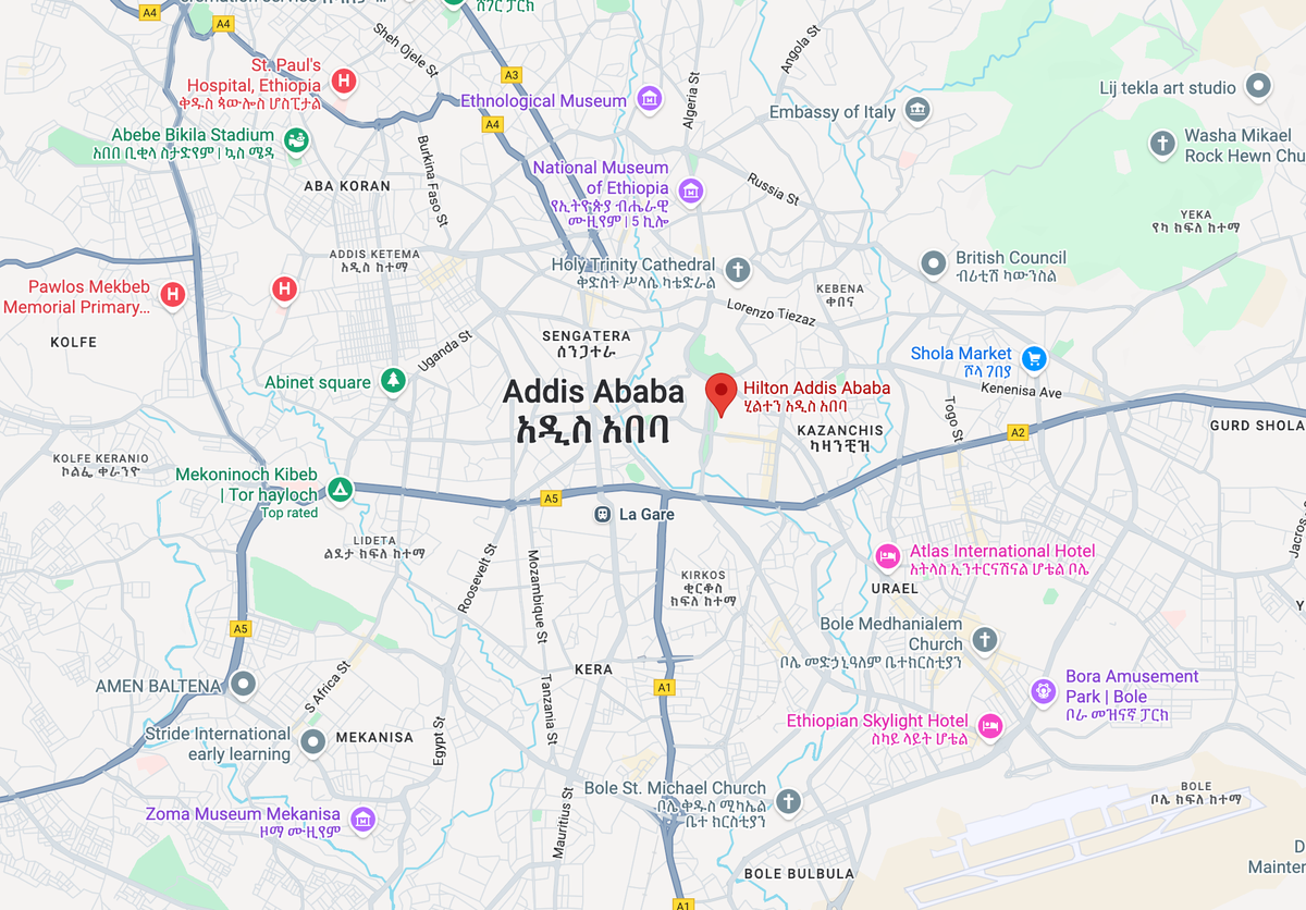 Hilton Addis Ababa location