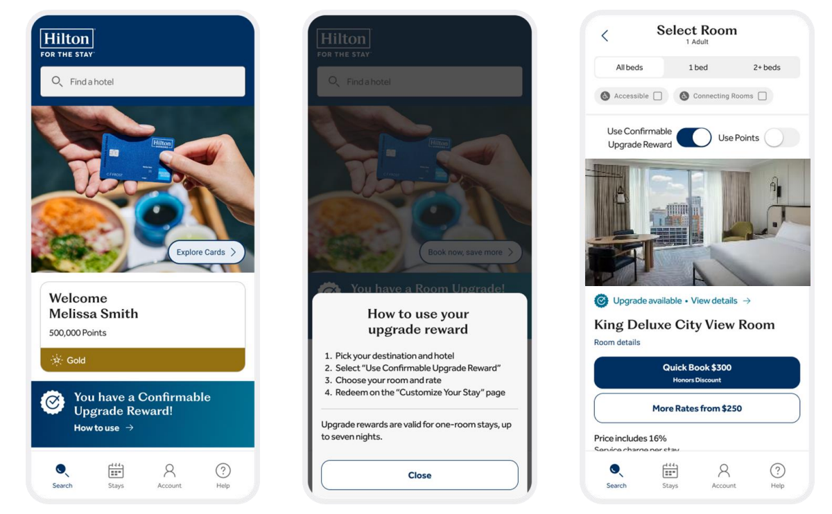 Hilton Confirmable Upgrade Award