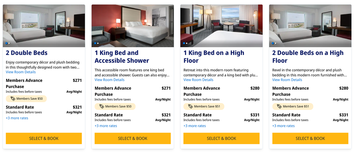 Hyatt Regency Boston Harbor cash rates