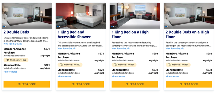 Hyatt Regency Boston Harbor cash rates
