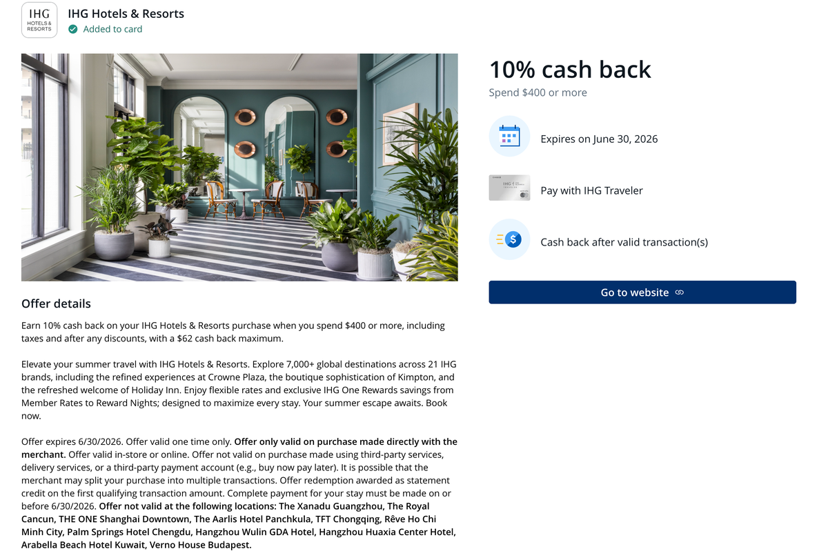IHG Chase Offer May June 2026
