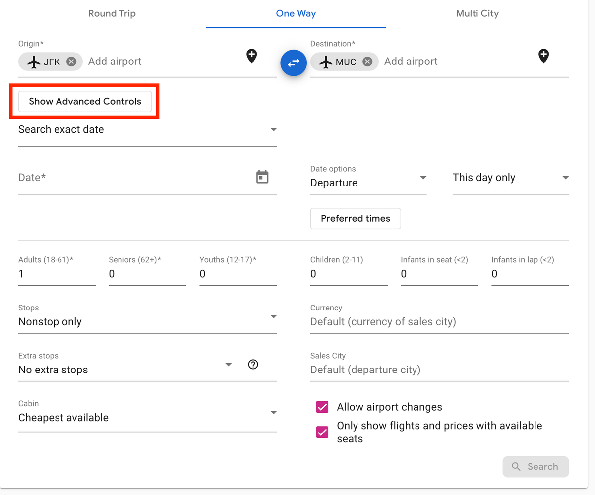 ITA Matrix advanced controls ITA Matrix advanced controls