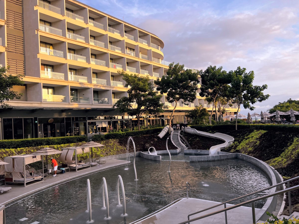 Kid friendly pool at Dreams Bahia Mita at sunset