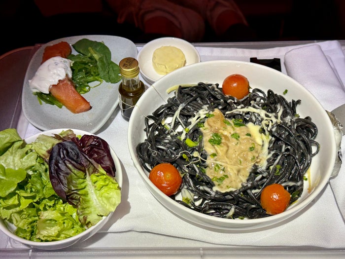 LATAM business class meal 