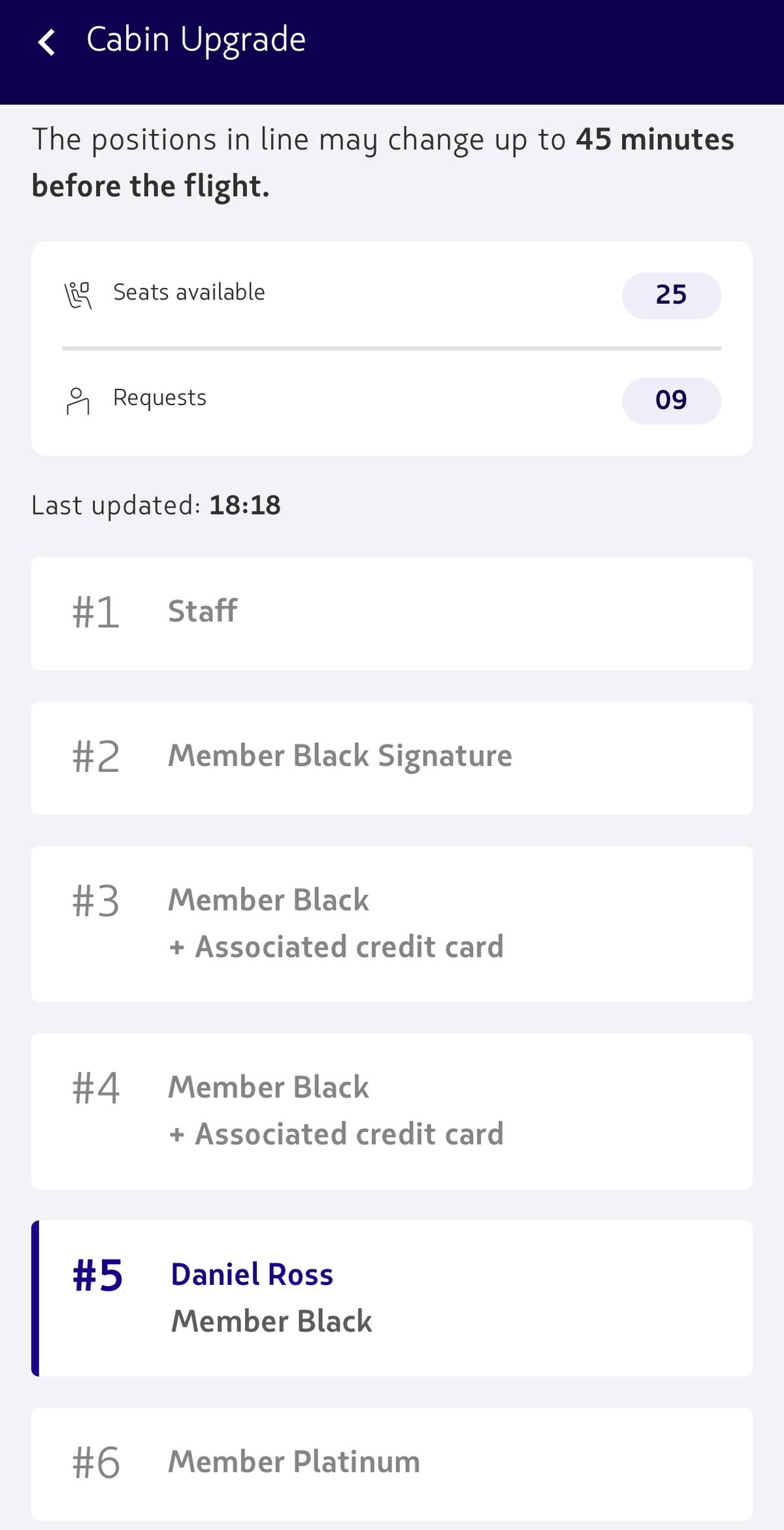 LATAM upgrade screenshot LATAM upgrade screenshot