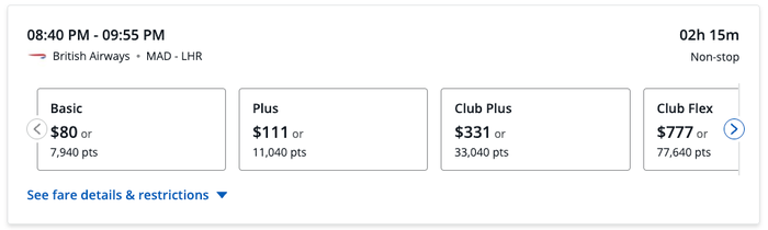 Madrid to London Points Boost Rates Madrid to London Points Boost Rates