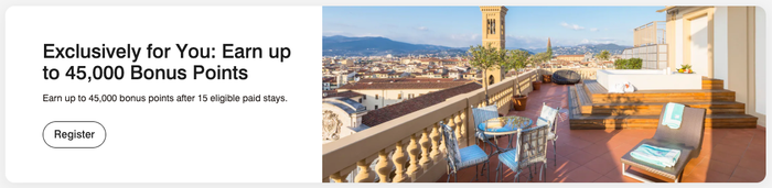 Marriott Bonvoy targeted promotion 45k points Marriott Bonvoy targeted promotion 45k points