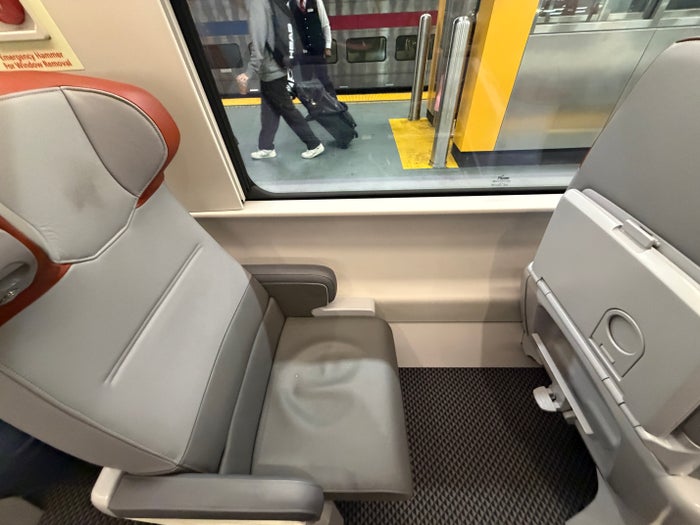 Amtrak Acela tray table first class NextGen Acela First Class Seat