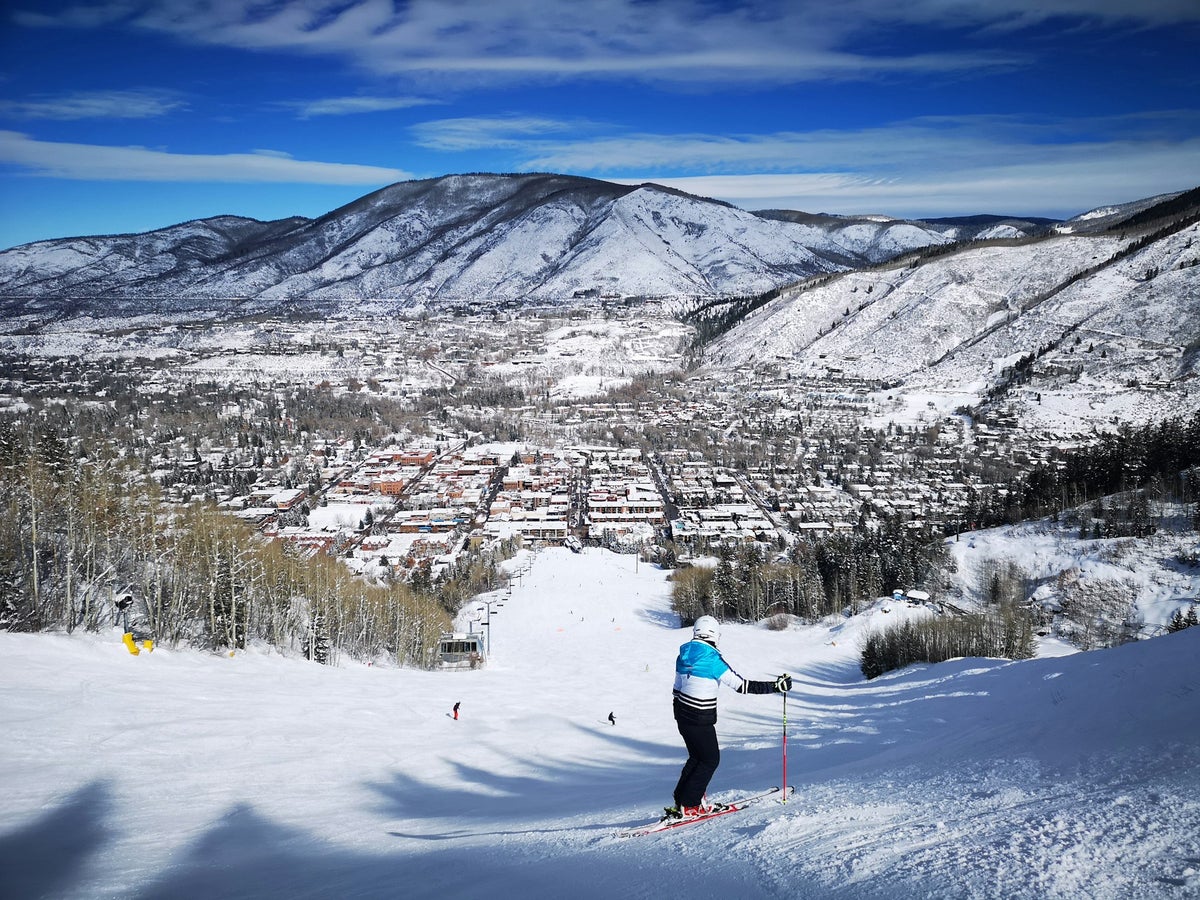 Person skiing Aspen Person skiing Aspen