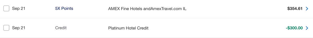 Platinum Hotel Credit 300