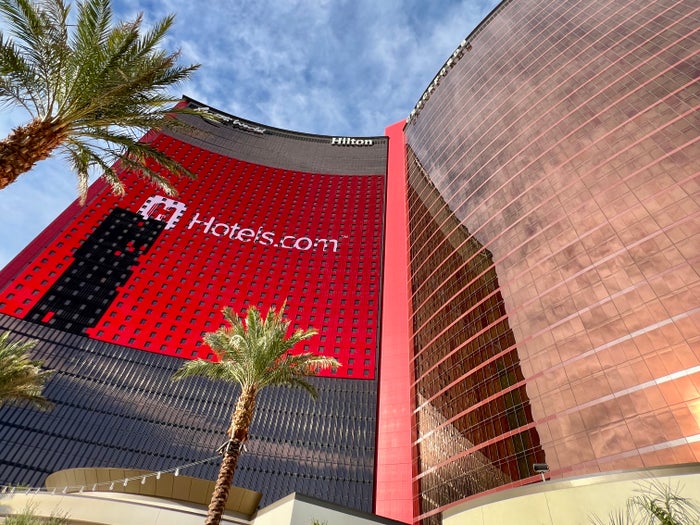 Resorts World Las Vegas Exterior From Pool Resorts World Las Vegas Exterior From Pool