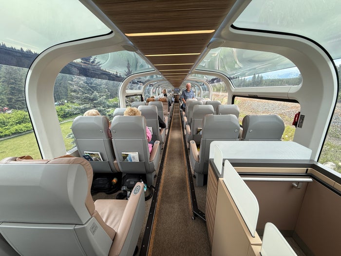 Rocky Mountaineer Gold Leaf Seating Forward