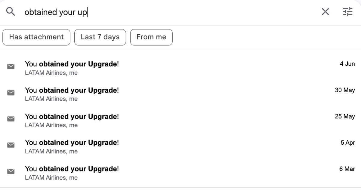 LATAM upgrade screenshot LATAM upgrade screenshot