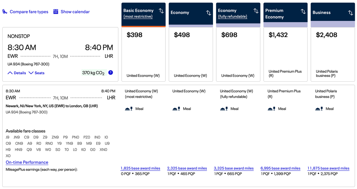 United EWR LHR expert mode details United EWR LHR expert mode details