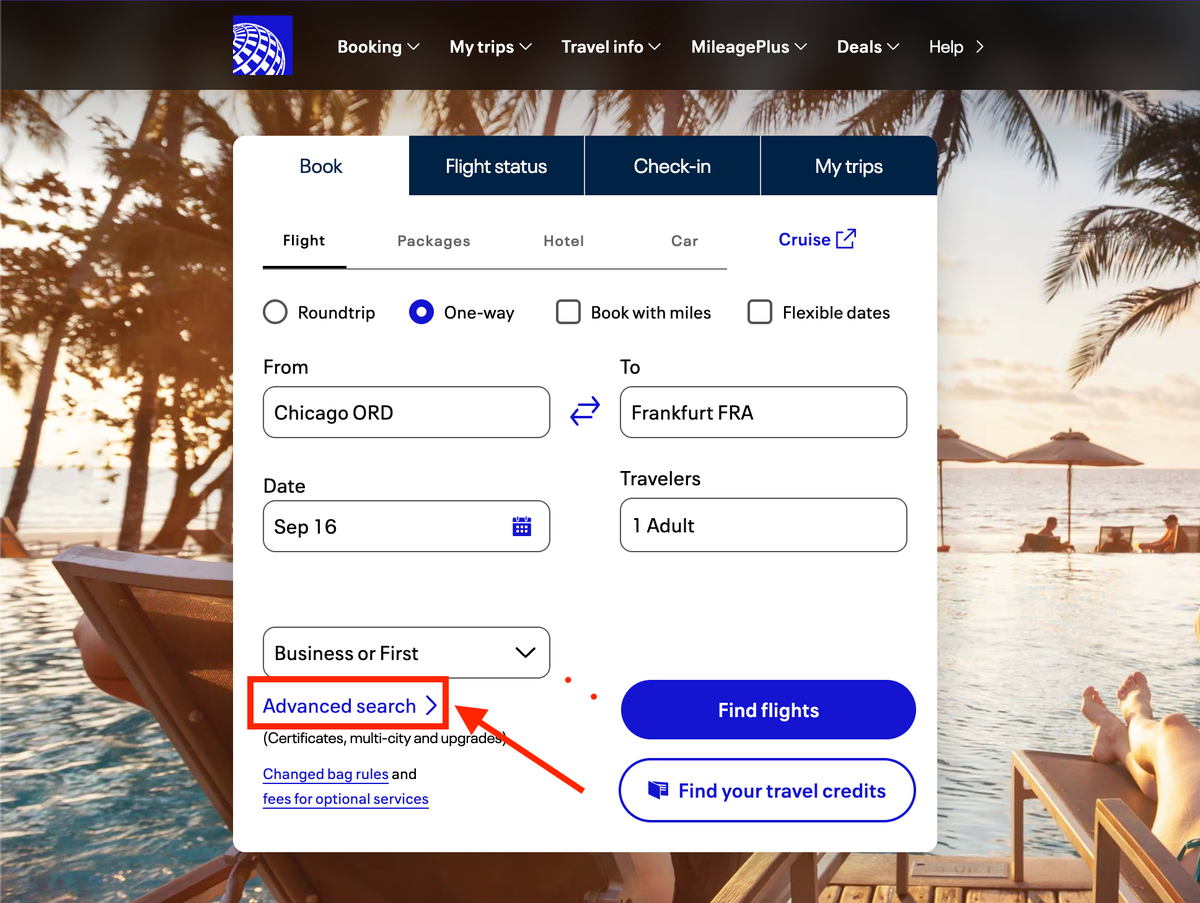 United advanced search option United advanced search option
