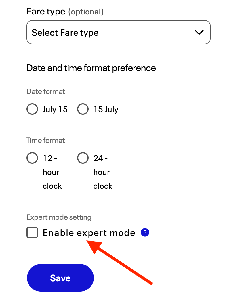 United enable expert mode United enable expert mode