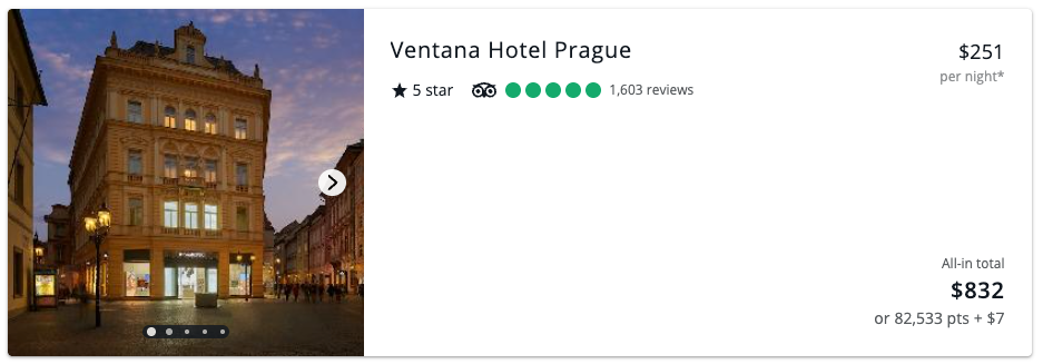 Ventana Hotel Prague on Chase Travel