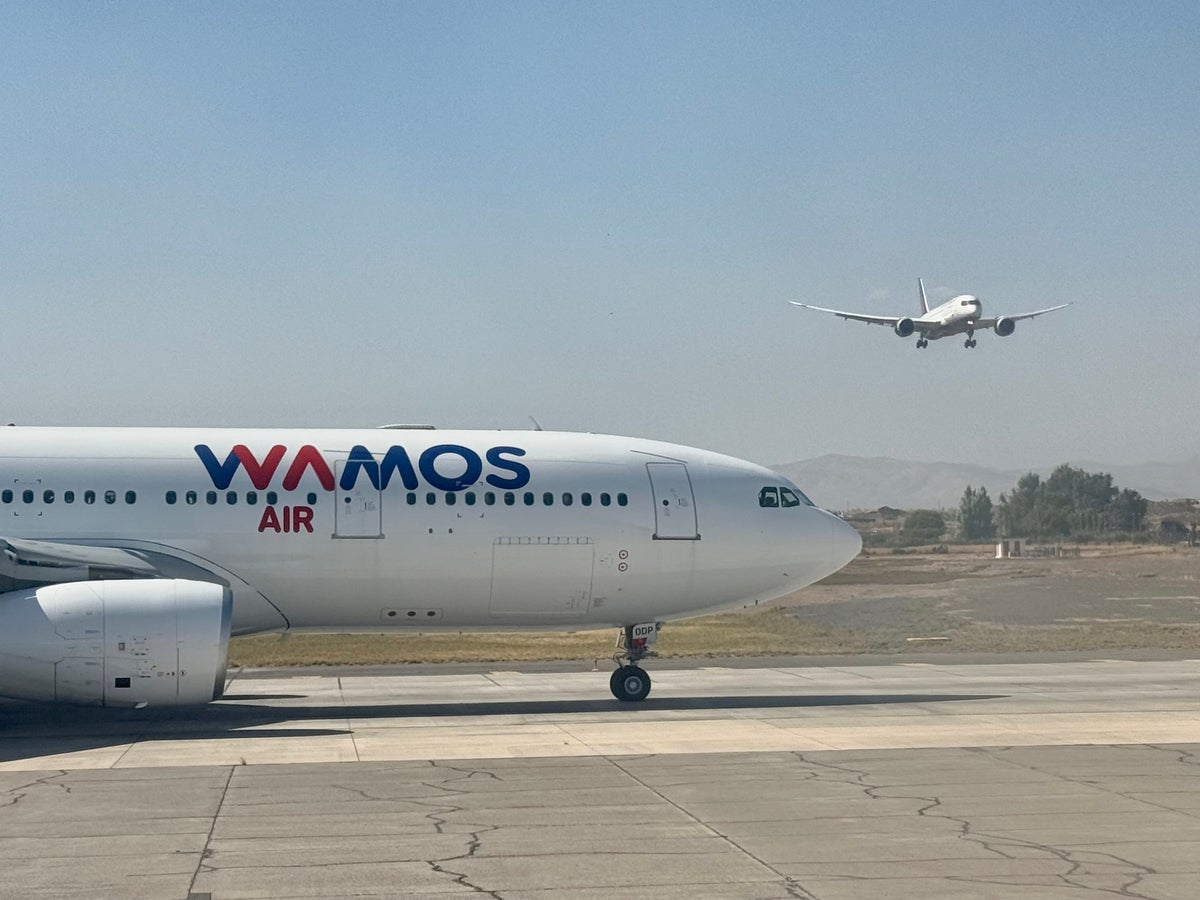 WAMOS Airbus A330 waiting to take off at Santiago SCL WAMOS Airbus A330 waiting to take off at Santiago SCL