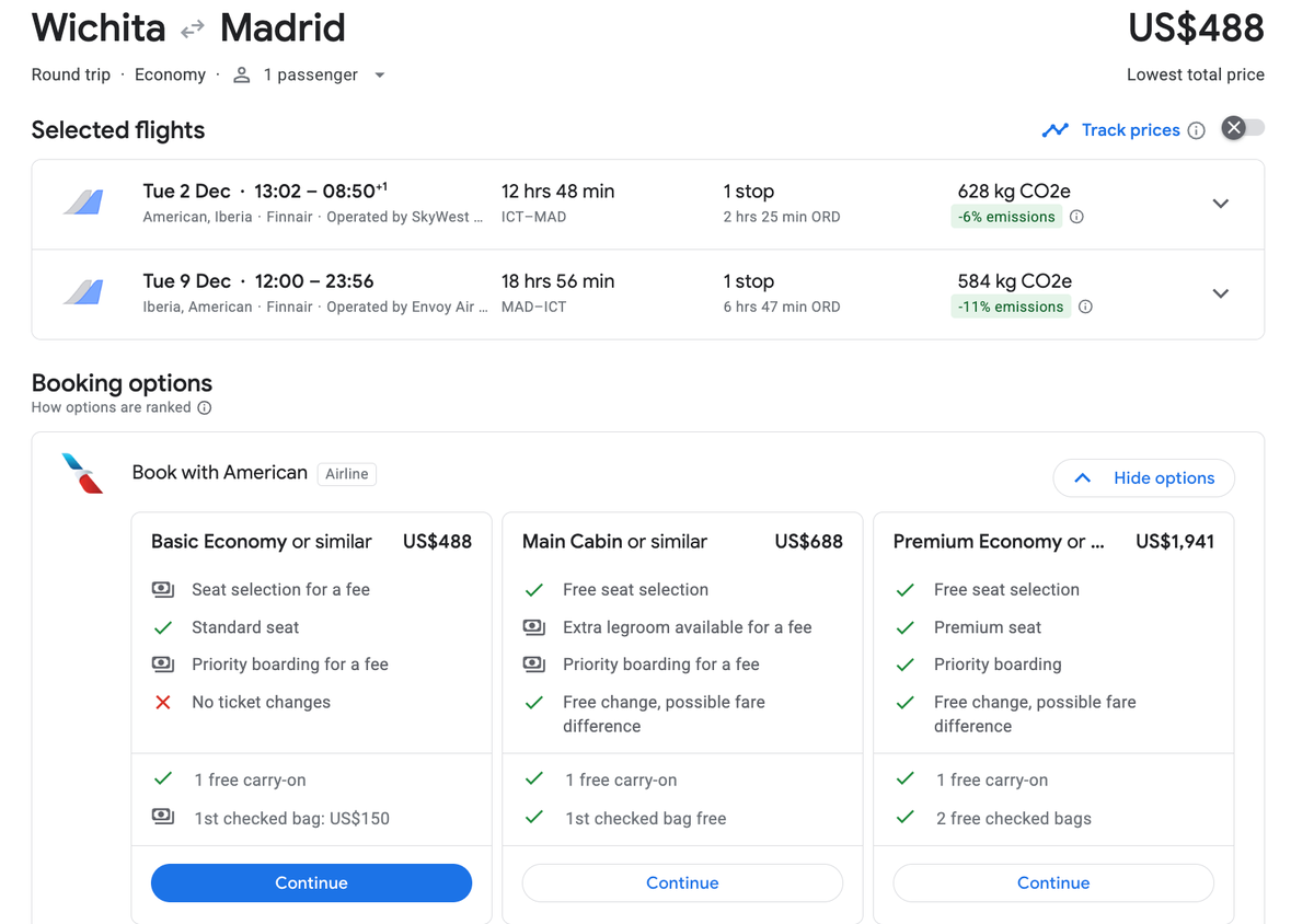 Wichita to Madrid with new codeshare