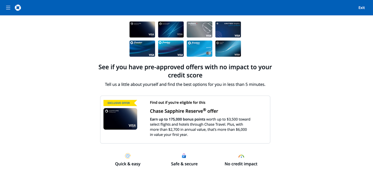 chase preapproved screen