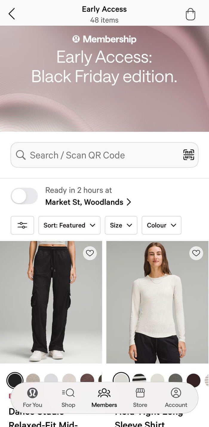 lululemon Black Friday early access screenshot lululemon Black Friday early access screenshot