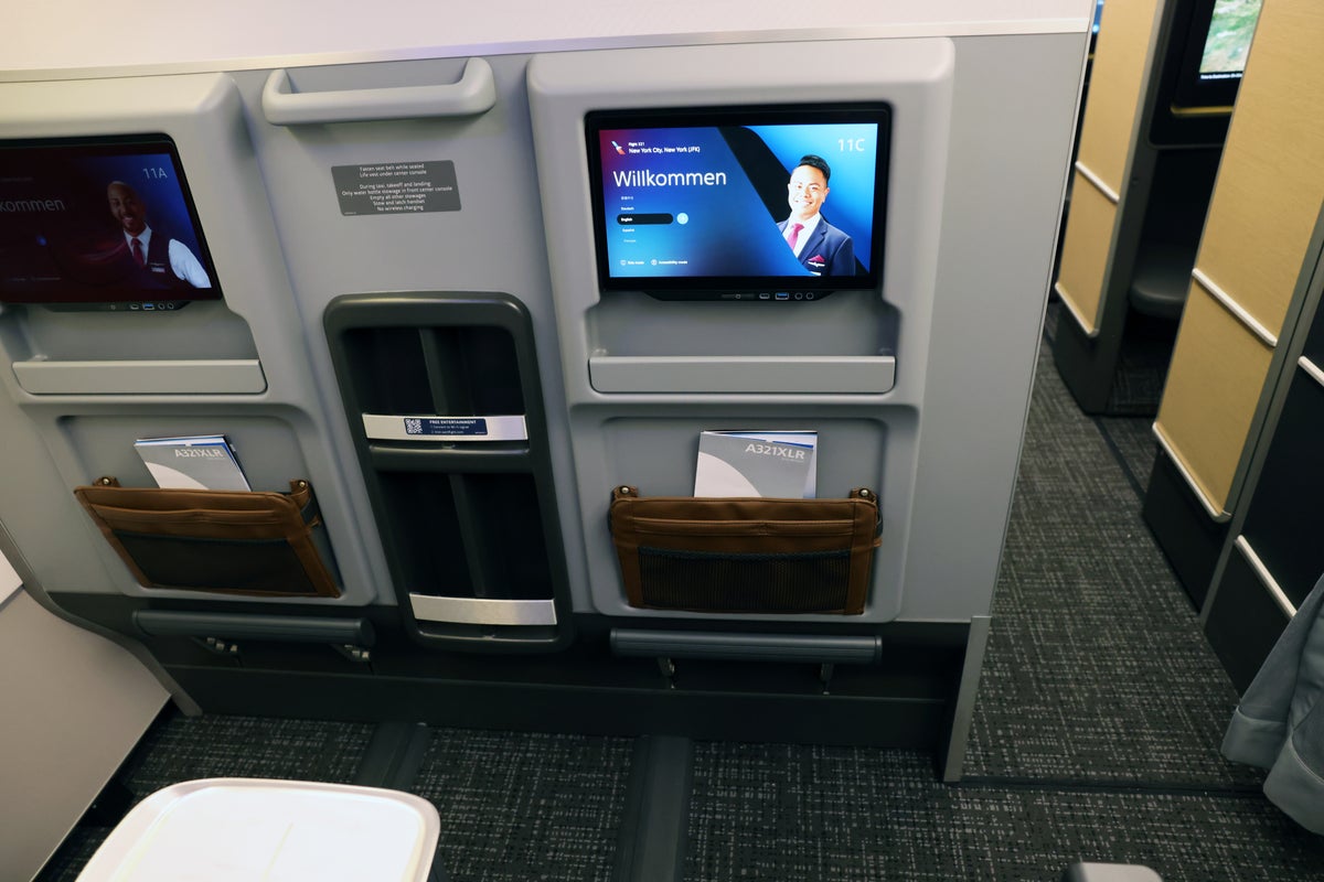 AA XLR premium economy seatback