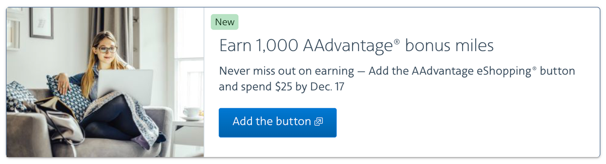 AA shopping button promotion December 2025