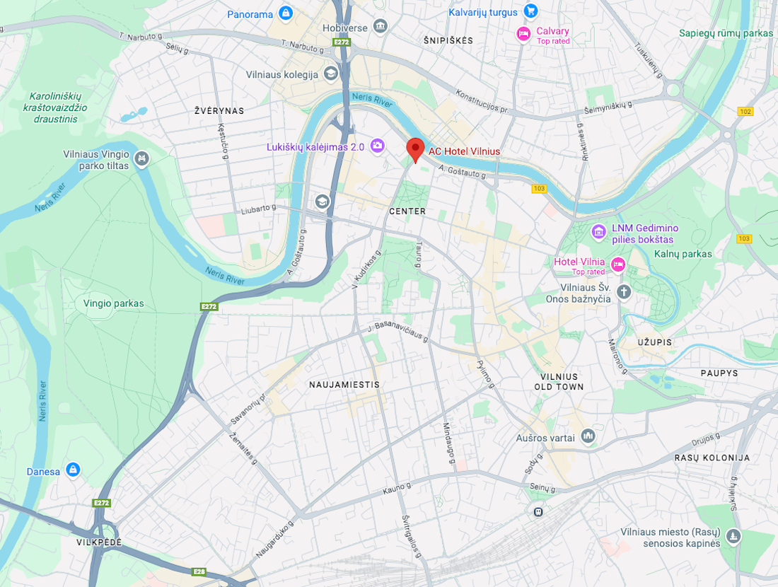 AC Hotel Vilnius map AC Hotel Vilnius map