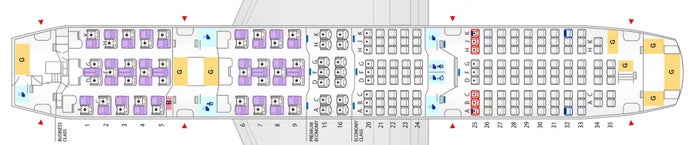 ANA B787 8 seat map staggered biz throne