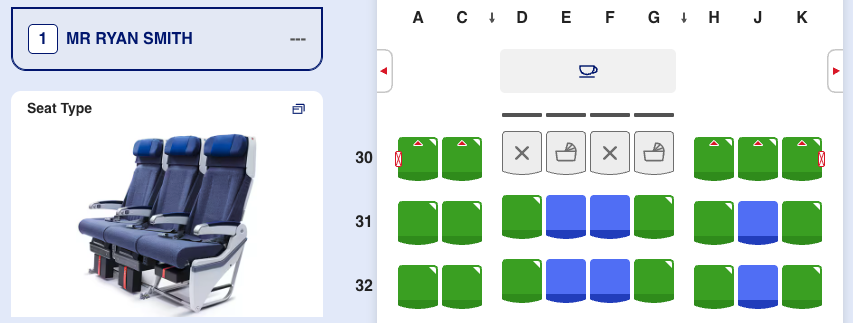 ANA choose seat B777 300ER 2 4 3 layout