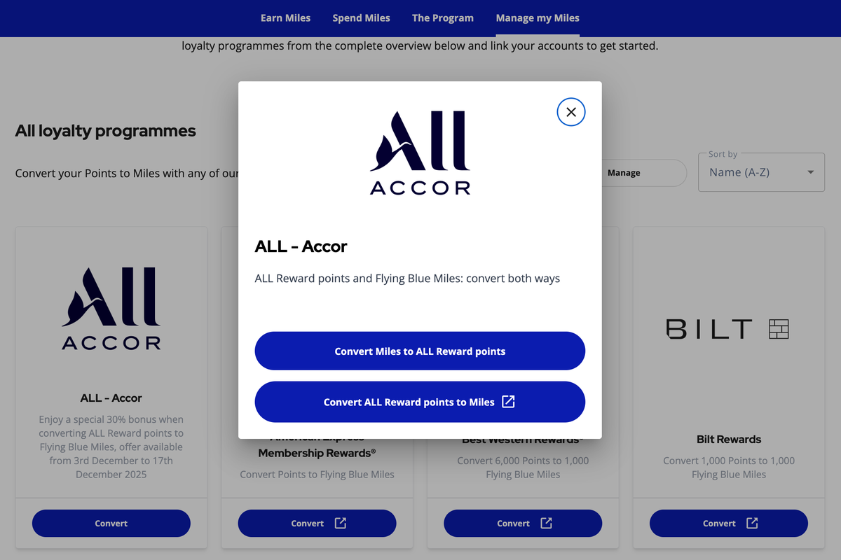 Accor Flying Blue transfer bonus December 2025