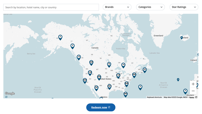 Aeroplan HotelSavers map December 2025