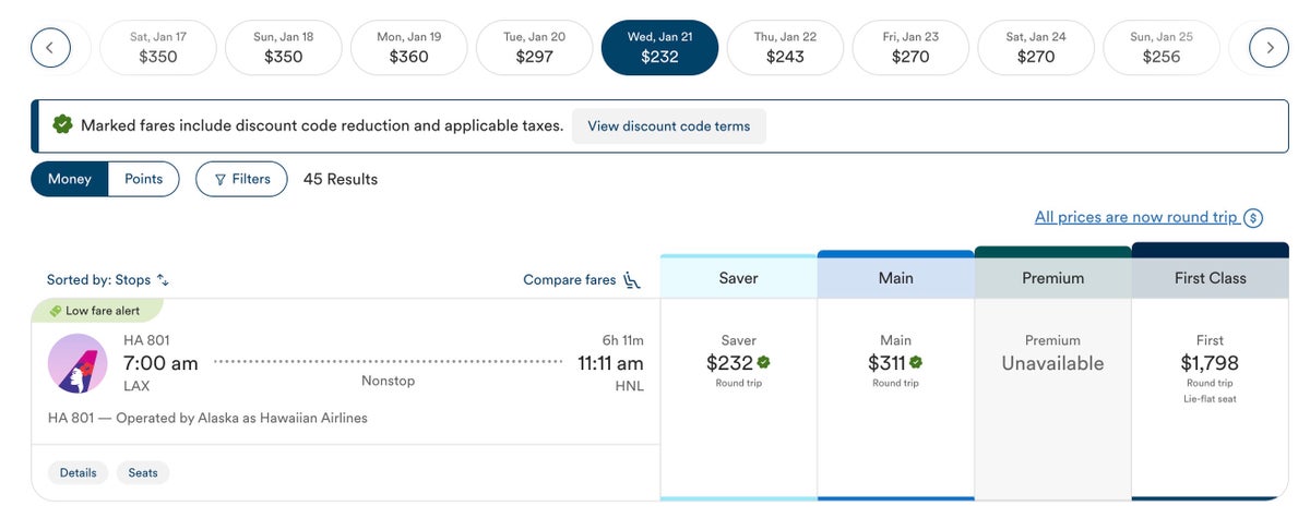 Alaska Hawaiian sale