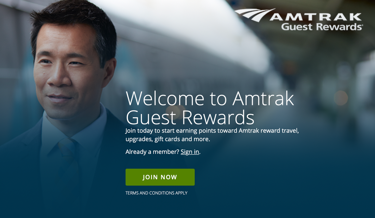 Amtrak Guest Rewards Joing