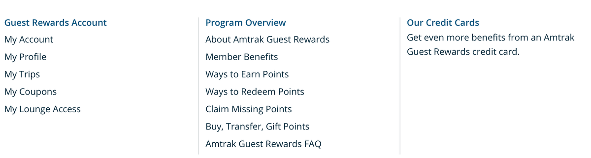 Amtrak Guest Rewards My Account
