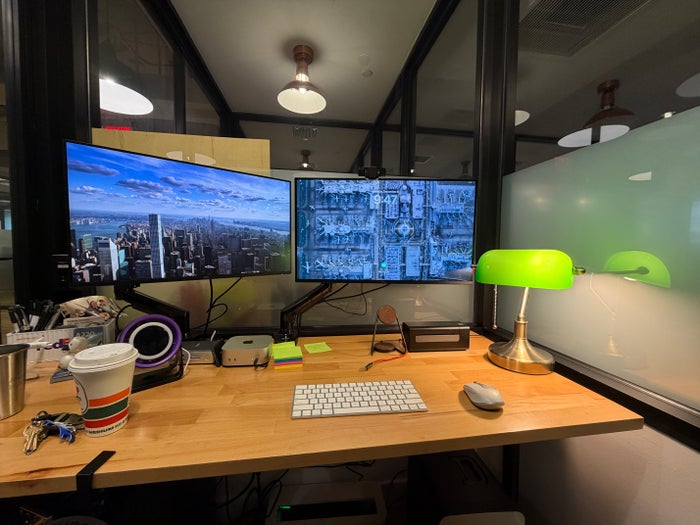 Andrews WeWork Desk with Dell Monitors Andrews WeWork Desk with Dell Monitors
