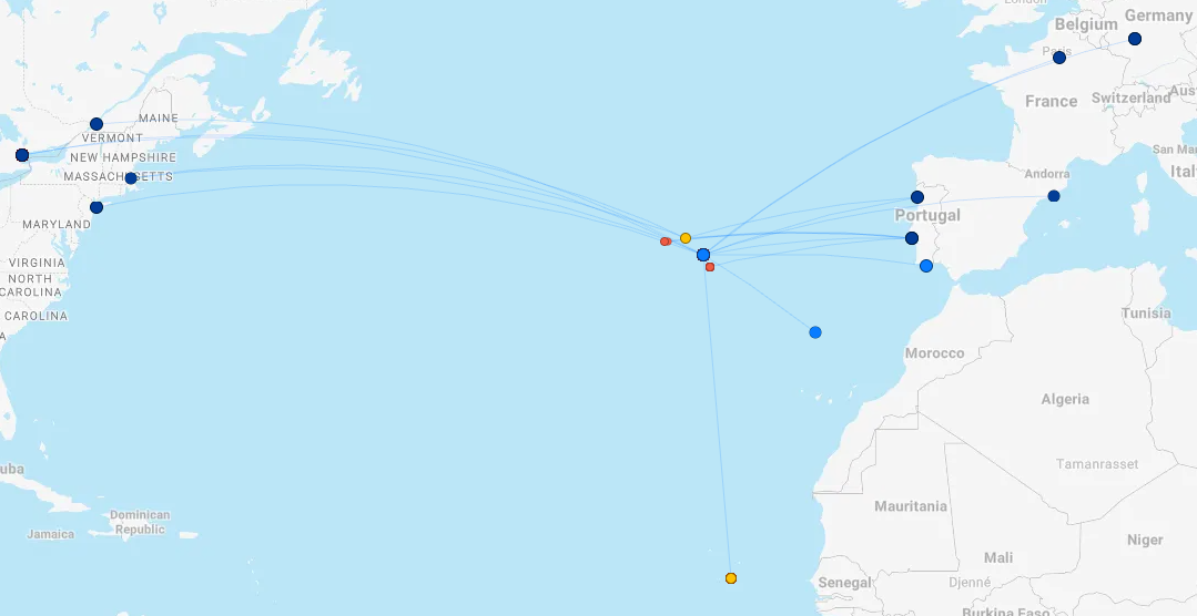 Azores Airines Route Map