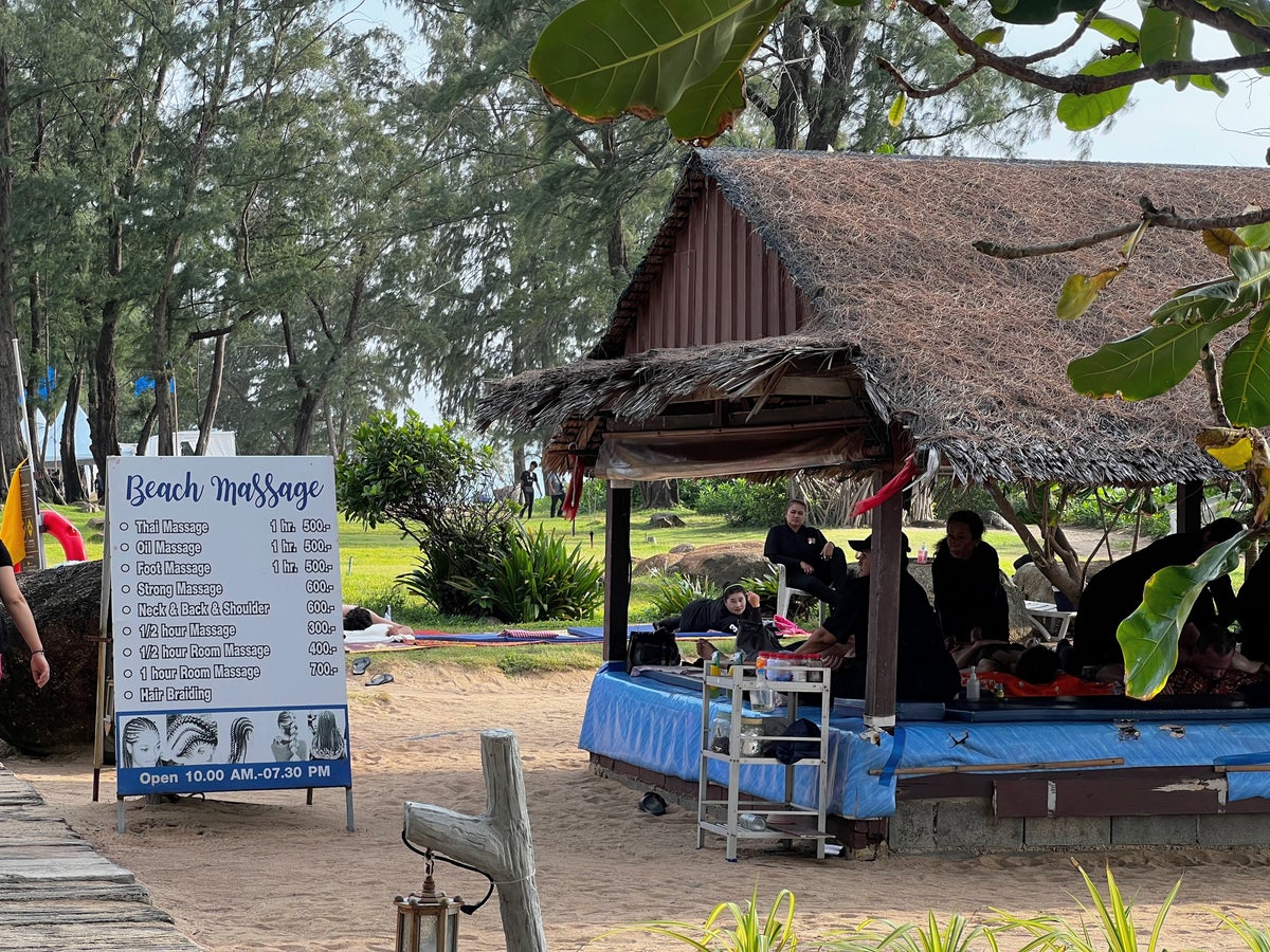 Beach massages outside of the JW Marriott Phuket