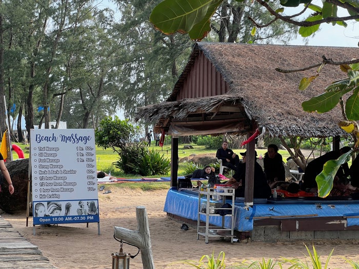 Beach massages outside of the JW Marriott Phuket Beach massages outside of the JW Marriott Phuket