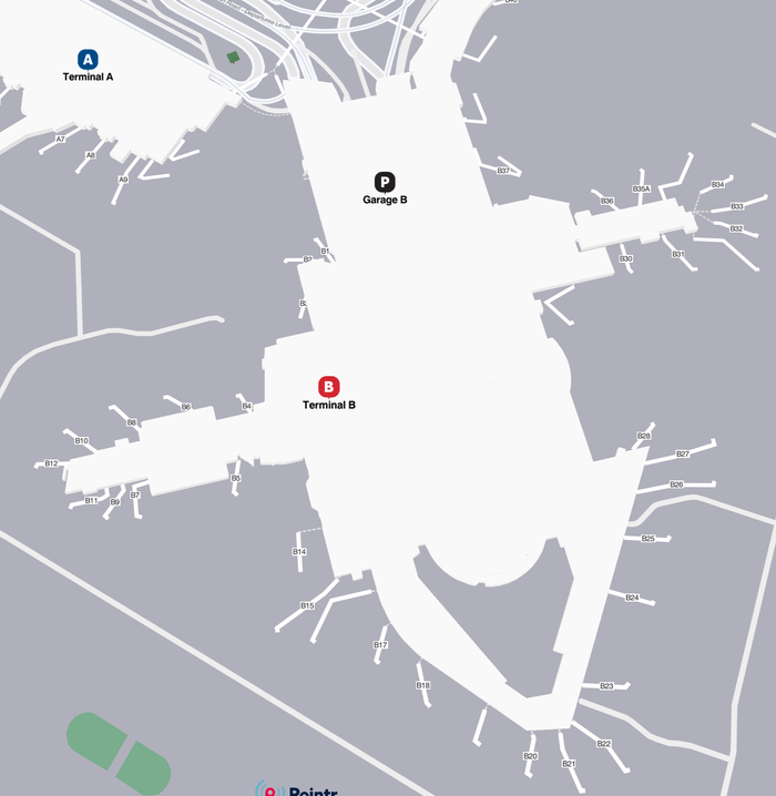 Boston Logan International Airport Terminal B Gates B1 to B28 Boston Logan International Airport Terminal B Departures