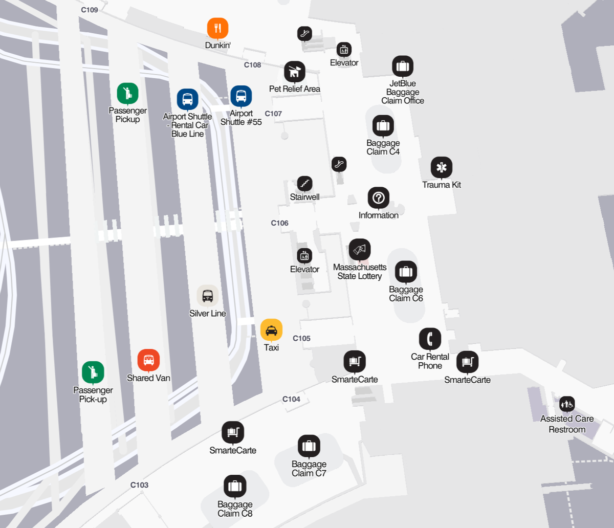 Boston Logan International Airport Terminal C Baggage Claim