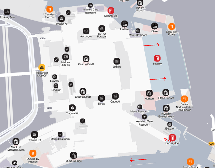 BOS Terminal C Departures Boston Logan International Airport Terminal C Checkin