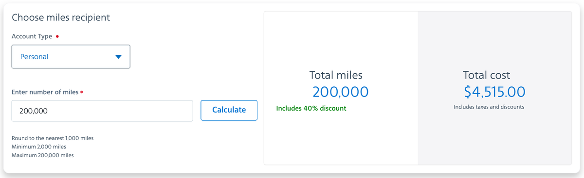 Buy AA miles 40 discount December 2025