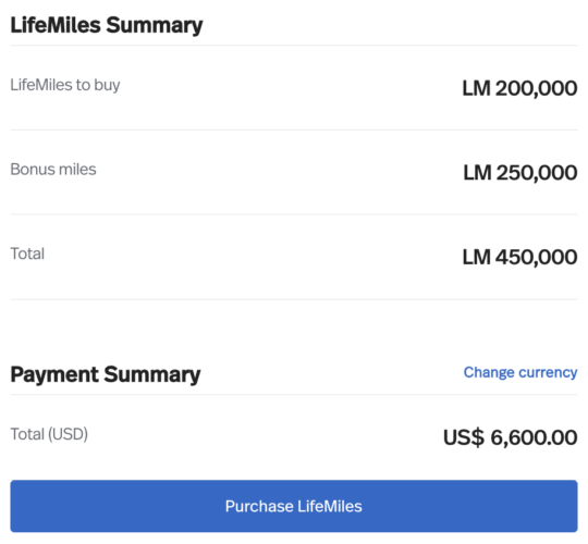 Buy Lifemiles 125 bonus December 2025